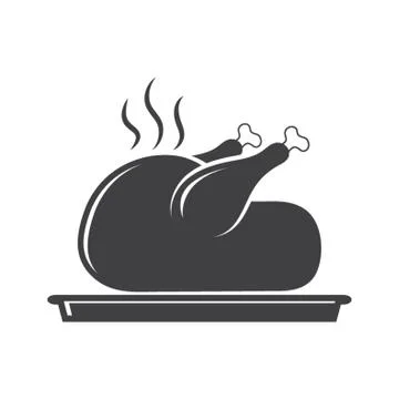 Roasted Chicken In Plate Stock-Illustration