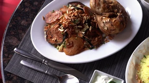 Roasted Chicken Platter Stock Footage 319950149