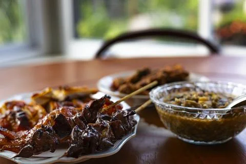 Roasted Chicken On The Table Stock Photos