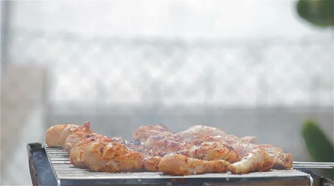 Roasted chicken thighs Stock Footage 56667408