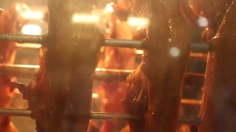 Roasted chicken thighs in Stock Footage 69186362