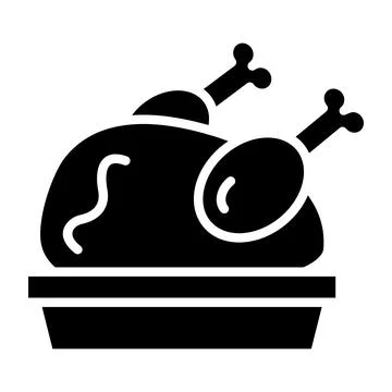 Roasted Chicken Vector Icon Design Illustration Stock Illustration