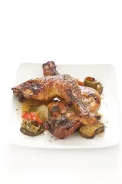 Roasted Chicken with vegetables Foto stock