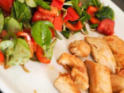 Roasted chicken with vegetables Stock Photos