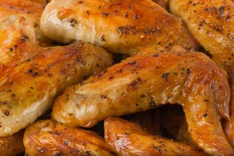 Roasted chicken wings Foto stock