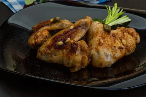 Roasted chicken wings Stock Photos