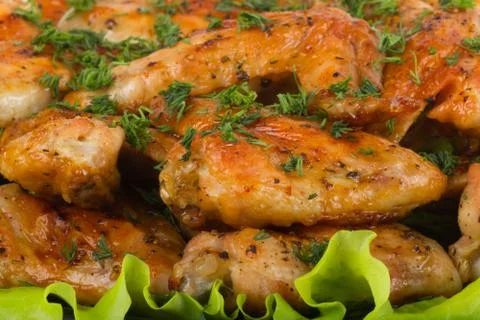 Roasted chicken wings Foto stock