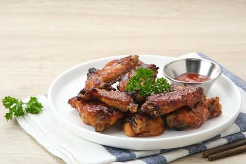 Roasted chicken wings Stock Photos