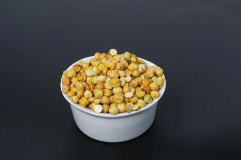 Roasted Chickpea, isolated on black background Stock Photos
