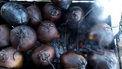 Roasted coconut Stockfoto's