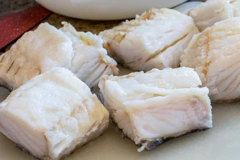 Roasted cod loin typical dish of Portugal Stock Photos