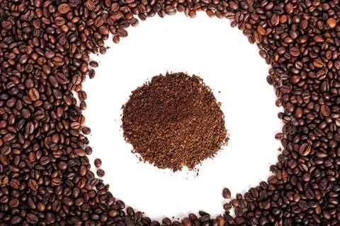 Roasted coffe bean background Stock Photos