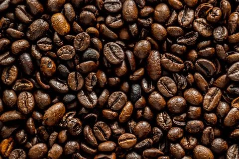 The roasted coffee background pattern. Stock Photos
