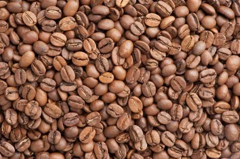 Roasted coffee bean background Stock Photos
