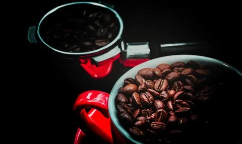 Roasted Coffee Bean Background 스톡 사진