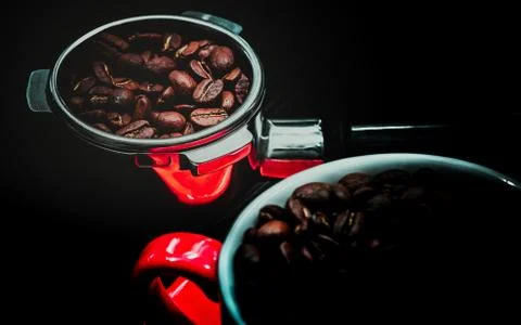 Roasted Coffee Bean Background 스톡 사진