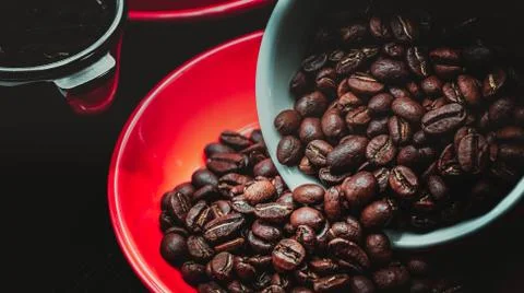 Roasted Coffee Bean Background Stock Photos