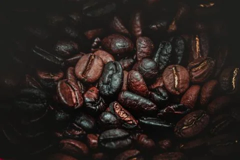 Roasted Coffee Bean Background Stock-Fotos