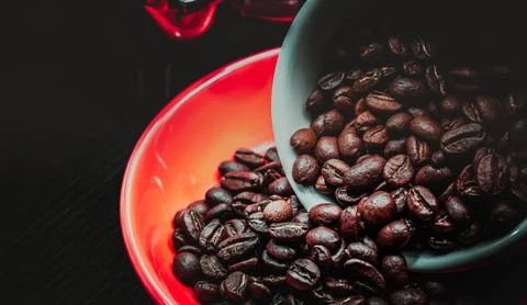 Roasted Coffee Bean Background Stock Photos
