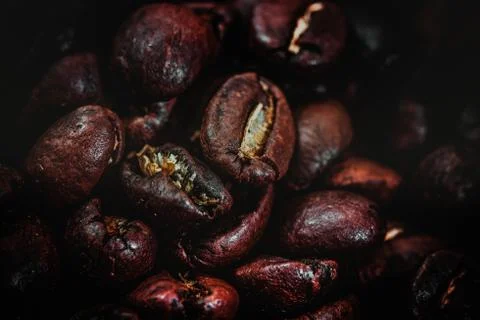 Roasted Coffee Bean Background Stock Photos
