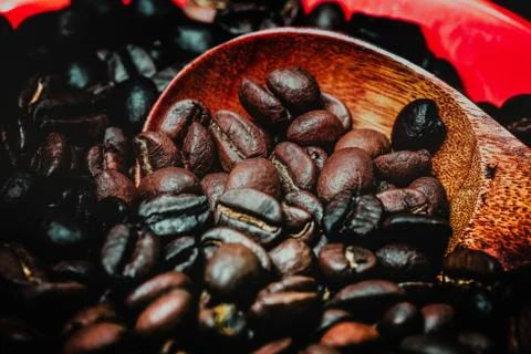 Roasted Coffee Bean Background Stock Photos