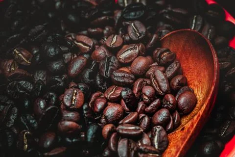Roasted Coffee Bean Background 스톡 사진