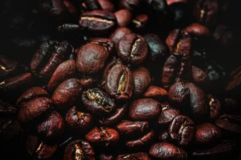 Roasted Coffee Bean Background Stock Photos