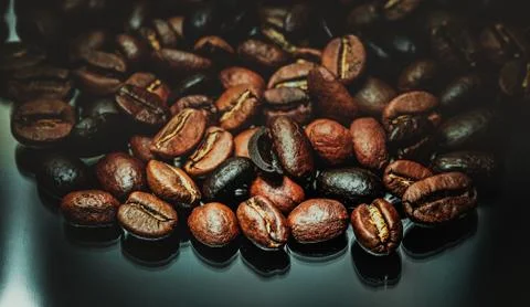 Roasted Coffee Bean Background Stock Photos