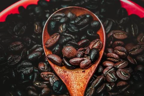 Roasted Coffee Bean Background Stock Photos