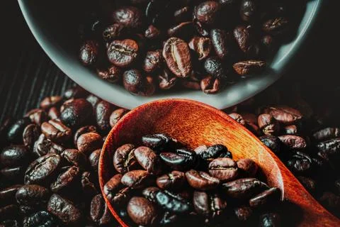 Roasted Coffee Bean Background Stock Photos