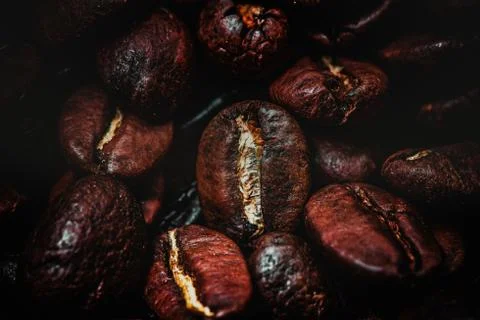 Roasted Coffee Bean Background Stock Photos