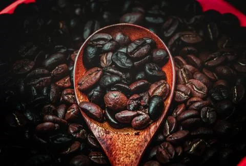 Roasted Coffee Bean Background 스톡 사진