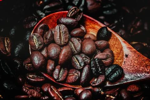 Roasted Coffee Bean Background Stock Photos