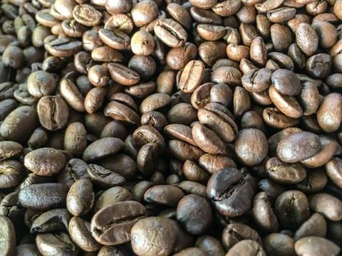 Roasted Coffee Bean Background. Foto stock