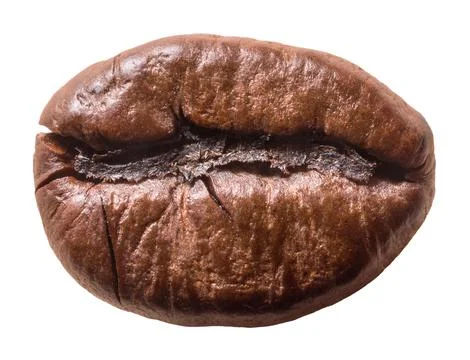 Roasted coffee bean close up on isolated white background 스톡 사진