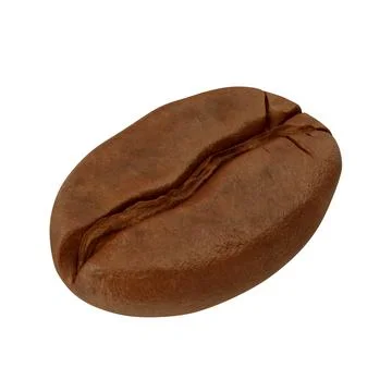 Roasted coffee bean isolated on white background macro Stock Illustration