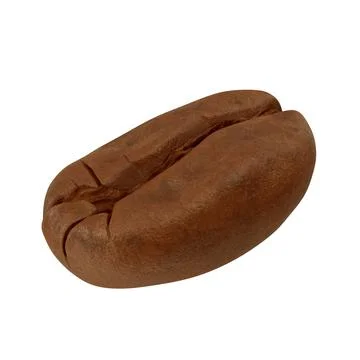 Roasted coffee bean isolated on white background macro Stock Illustration