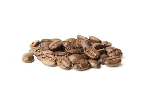 Roasted coffee bean isolated on white background Fotos de archivo