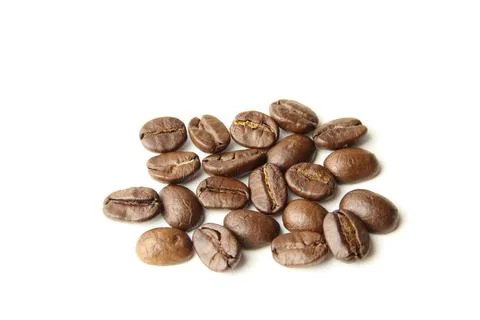 Roasted coffee bean isolated on white background Stock Photos