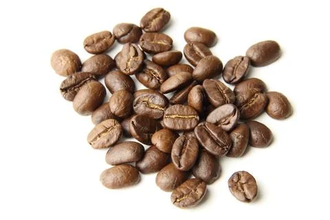 Roasted coffee bean isolated on white background 스톡 사진