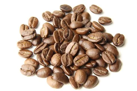 Roasted coffee bean isolated on white background Fotos Stock