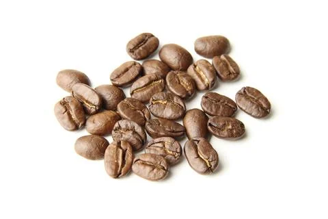 Roasted coffee bean isolated on white background Stock Photos