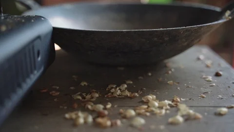 Roasted coffee bean with pan Stock Footage 117265751