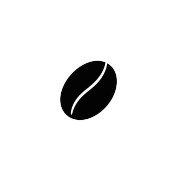 Roasted coffee bean silhouette icon for cafe restaurant Stock Illustration