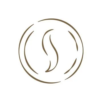 A Roasted Coffee Bean With Steam In A Circle Hand Drawn Vector Illustration Illustrazione stock
