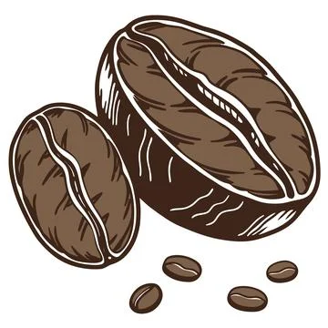 Roasted Coffee Bean Vector Icon on White Background Stock Illustration
