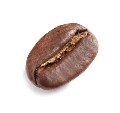 Roasted coffee bean on white background, top view 스톡 사진