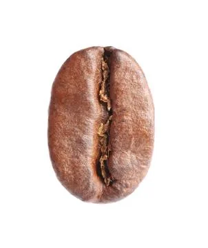 Roasted coffee bean on white background, top view Stock Photos