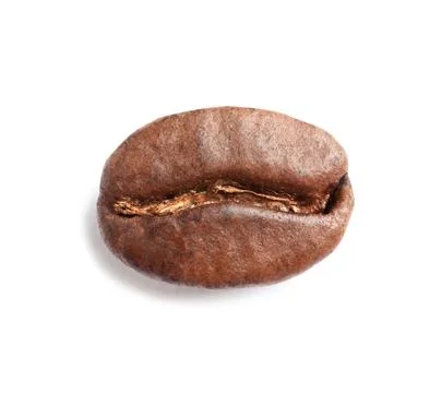 Roasted coffee bean on white background, top view Stock Photos