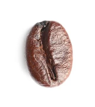 Roasted coffee bean on white background, top view 스톡 사진